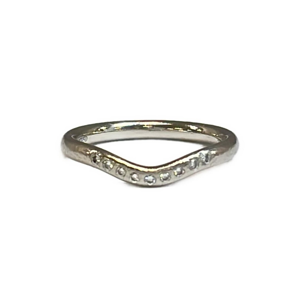 Tiffany & Co. Curved Band Ring Pt950 Diamond